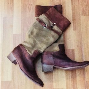 High Leather Traced Boots